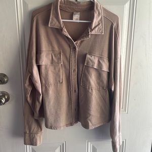 Long sleeve button up the front cropped top